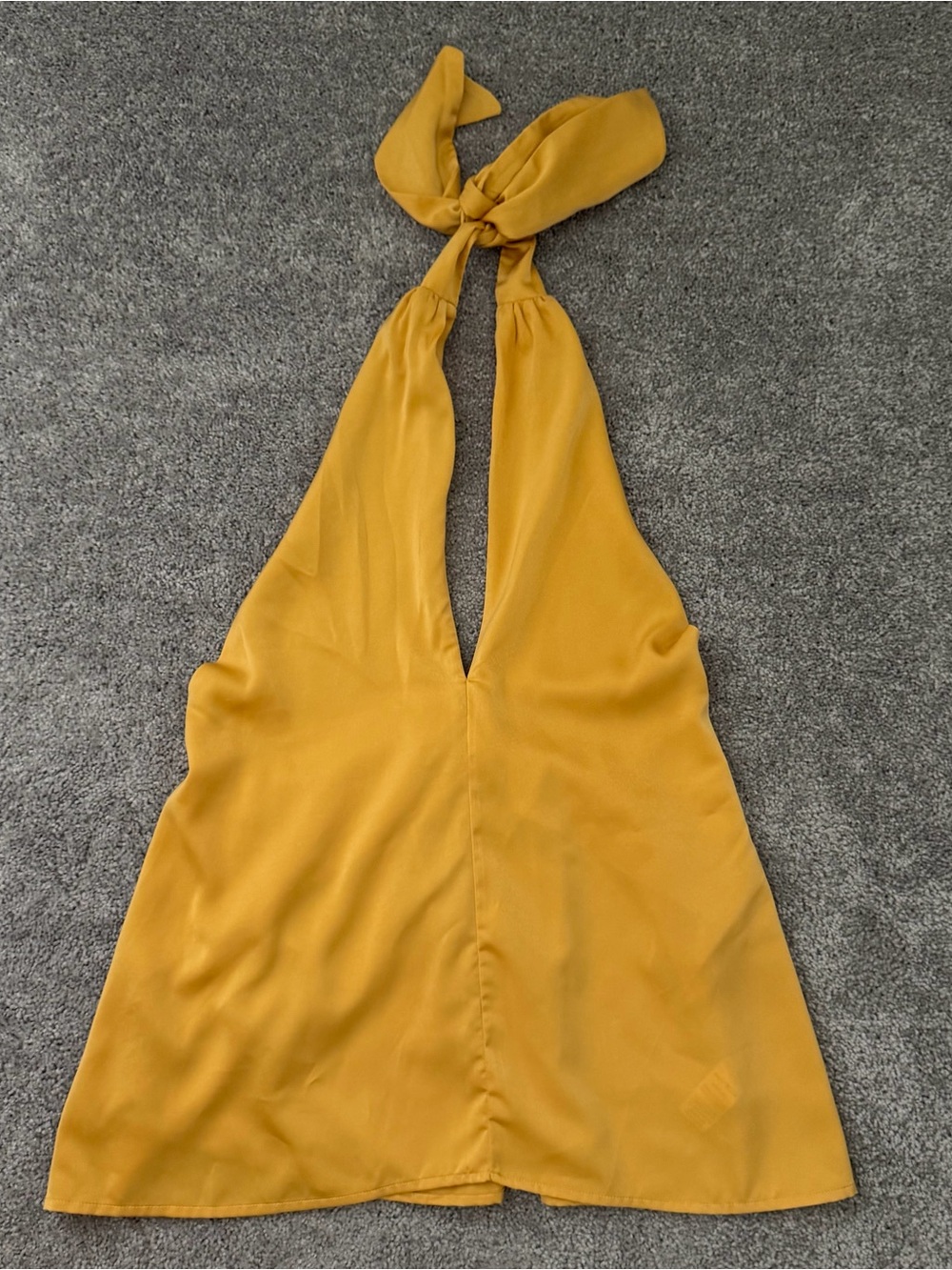 Vici satin halter top in Mustard Yellow